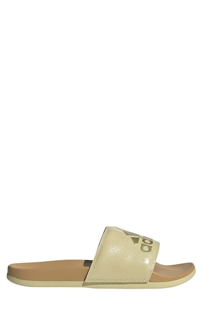 Shop Adidas Originals Adilette Comfort Slide Sandal In Sandy Beige/golden Beige