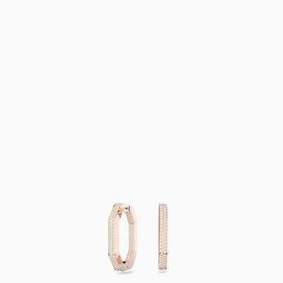 Shop Swarovski Dextera Rose Gold Hoop Earrings In Metal