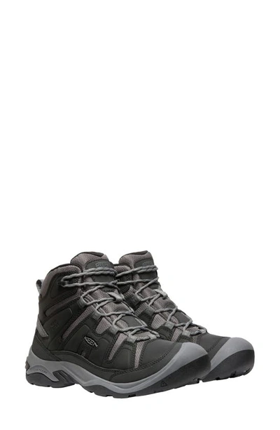 Shop Keen Circadia Waterproof Mid Hiking Shoe In Black/ Steel Grey