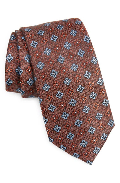 Shop Nordstrom Palance Neat Floral Silk Tie In Cognac