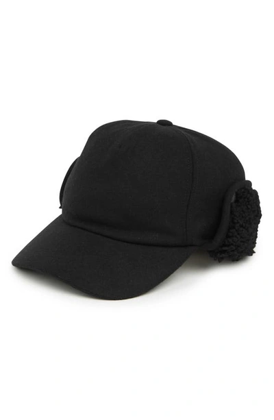 Ugg ® Wool & Faux Shearling Trapper Hat In Black