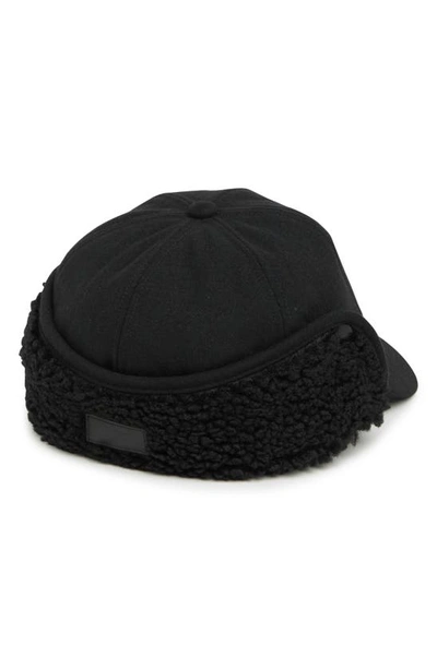 Shop Ugg Wool & Faux Shearling Trapper Hat In Black