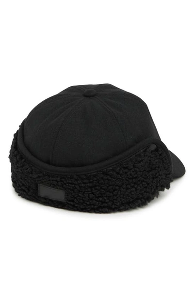 Ugg ® Wool & Faux Shearling Trapper Hat In Black