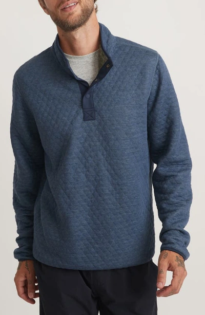 Shop Marine Layer Reversible Stand Collar Pullover In Navy/ Olive Heather