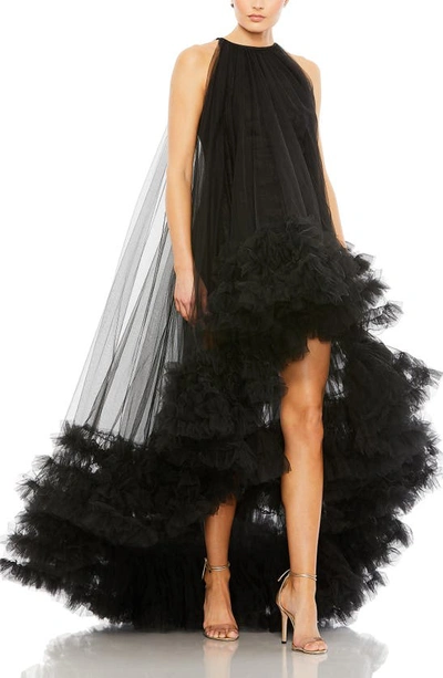 Shop Mac Duggal High-low Tulle Gown In Black