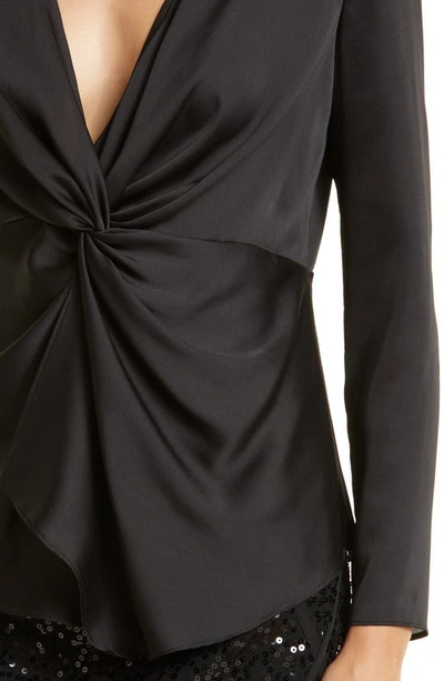 Shop Donna Karan Twist Front Blouse In Black