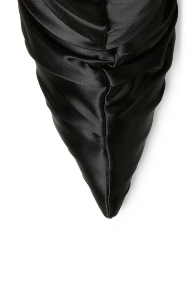 Stuart Weitzman Stuart Ruche 100 Satin Tall Boots In Black