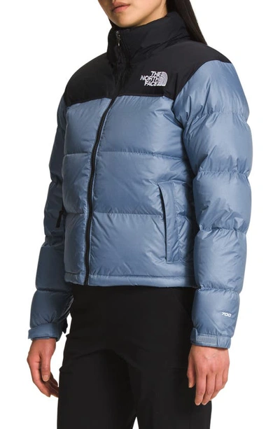 The North Face Nuptse Cropped Down Jacket In Folk Blue In Folk Blue