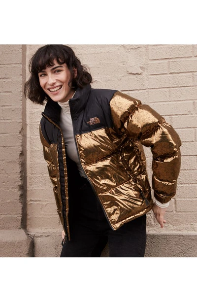 The North Face Nuptse Cropped Down Jacket In Folk Blue In Folk Blue