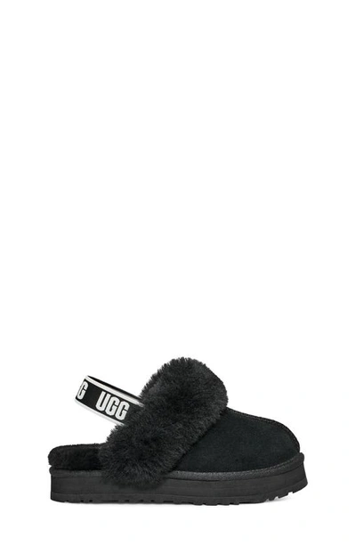 Shop Ugg Kids' Funkette Genuine Shearling Slipper In Black