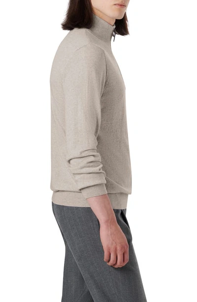 Shop Bugatchi Cotton & Cashmere Quarter Zip Sweater In Stone