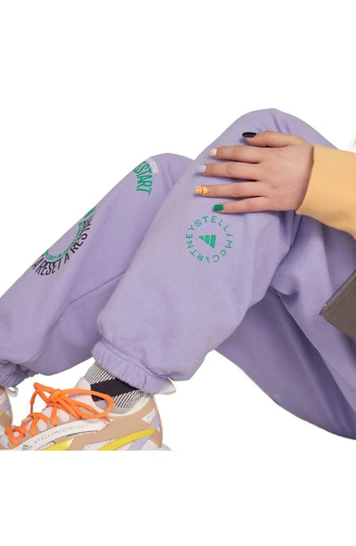 Shop Adidas By Stella Mccartney Gender Inclusive Organic Cotton Joggers In Faded Glow Purple