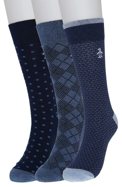 Shop Original Penguin Pico Birdseye Crew Socks In Navy