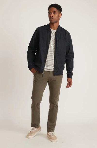Shop Marine Layer Dry Wax Water Resistant Bomber Jacket In Blue Black