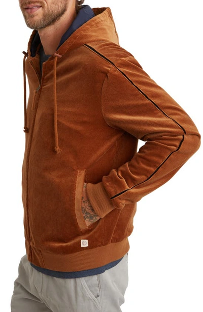 Shop Marine Layer Soren Hooded Corduroy Jacket In Chestnut