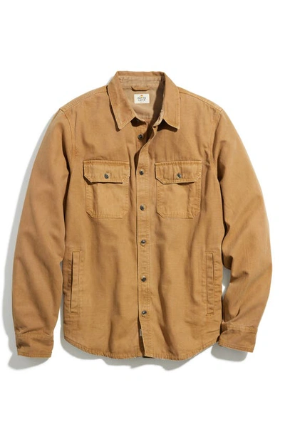 Shop Marine Layer Cotton Overshirt In Rich Khaki