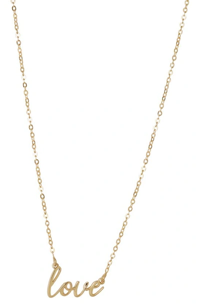 Shop Argento Vivo Sterling Silver Love Pendant Necklace In Gold