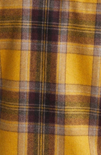 Shop Schott Plaid Wool Blend Button-up Shirt Jacket In Mustard