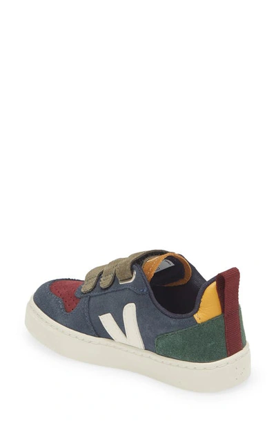 Veja V-10 Sneakers In Blue Suede In Multico-nautico