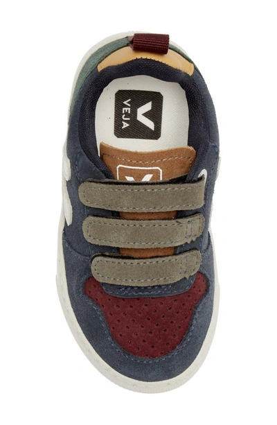 Veja V-10 Sneakers In Blue Suede In Multico-nautico