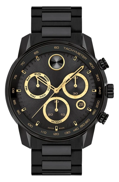 Shop Movado Bold Verso Chronograph Bracelet Watch, 44mm In Black