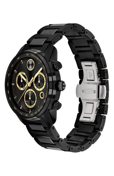 Shop Movado Bold Verso Chronograph Bracelet Watch, 44mm In Black