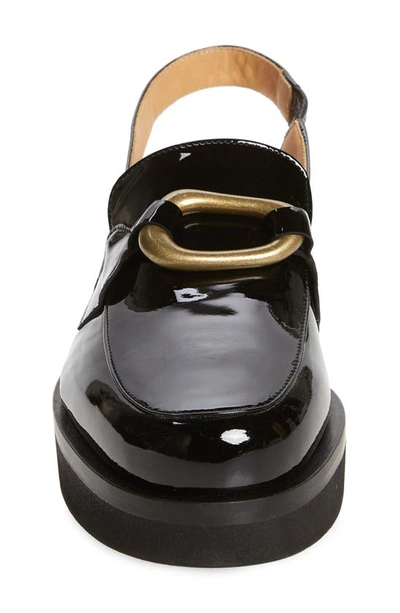 Shop Frame Le Begonia Slingback Platform Loafer In Noir Patent