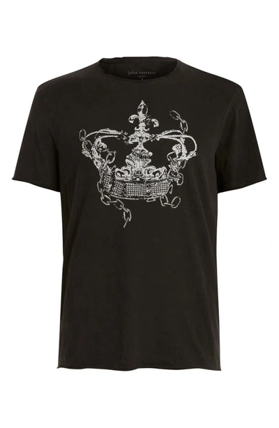 Shop John Varvatos Crown & Chain Graphic Cotton Tee In Black
