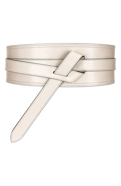 Shop Isabel Marant Moshy Knot Leather Wrap Belt In Chalk