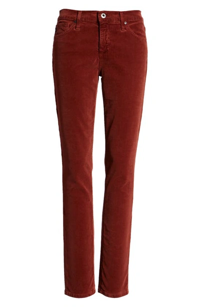 Shop Ag 'prima' Corduroy Skinny Pants In Sulfur Tannic Red