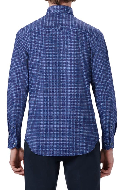 Bugatchi Ooohcotton® Star Print Button-up Shirt In Navy