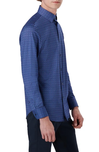 Bugatchi Ooohcotton® Star Print Button-up Shirt In Navy