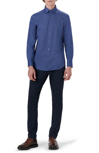 Bugatchi Ooohcotton® Star Print Button-up Shirt In Navy