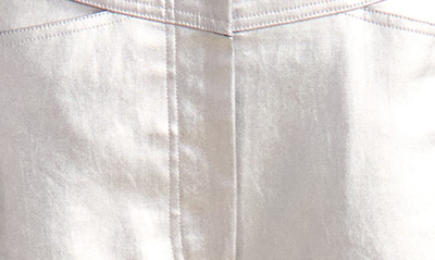 Shop Khaite Preen Metallic Wide Leg Pants In Silver