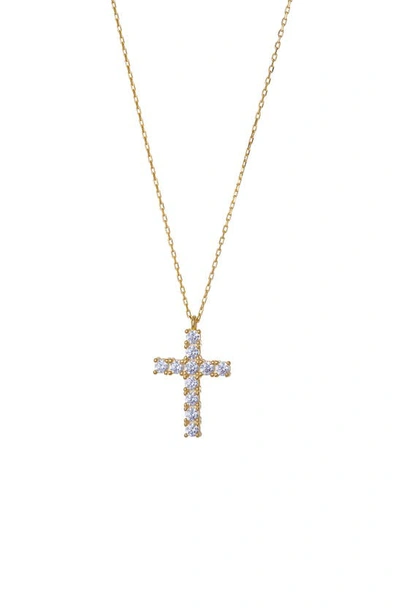 Shop Argento Vivo Sterling Silver Pavé Cross Pendant Necklace In Gold