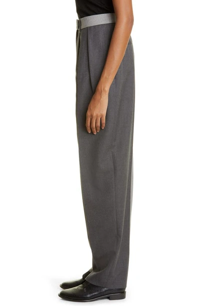 Shop Partow Howell Two-tone Wool Trousers In Ash Charcoal Grey