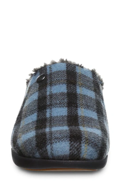 Shop Strole Snug Tartan Wool Slipper In Light Blue