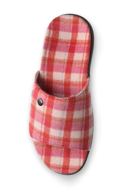 Shop Strole Den Tartan Wool Slide Sandal In Red