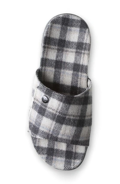 Shop Strole Den Tartan Wool Slide Sandal In Charcoal