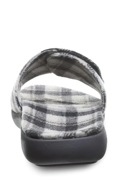 Shop Strole Den Tartan Wool Slide Sandal In Charcoal