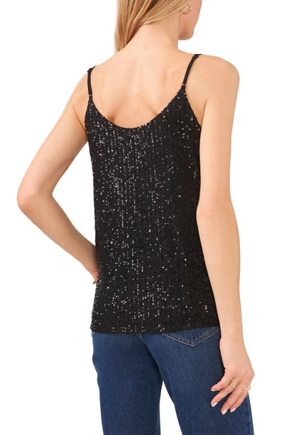 Shop 1.state Sheer Inset Sequin Camisole In Rich Black