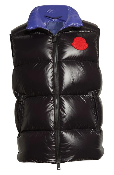 Shop Moncler Sumido Recycled Nylon Down Vest In Black