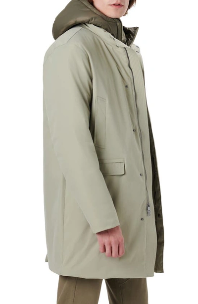 Shop Bugatchi Water Repellent Jacket With Removable Hooded Bib In Clay