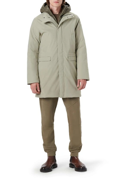 Shop Bugatchi Water Repellent Jacket With Removable Hooded Bib In Clay