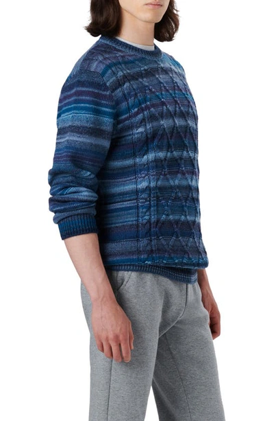 Shop Bugatchi Diamond Stitch Wool Blend Sweater In Air Blue