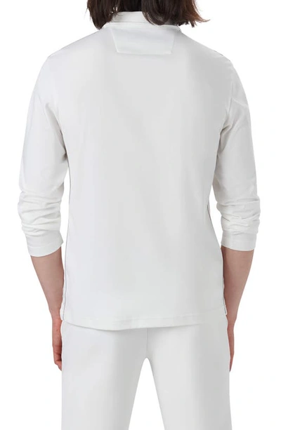 Bugatchi Long Sleeve Quarter Zip Polo In Chalk