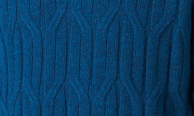 Shop Bugatchi Cable Knit Turtleneck Sweater In Cobalt