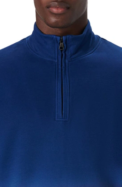 Shop Bugatchi Comfort Ombré Quarter Zip Pullover In Night Blue