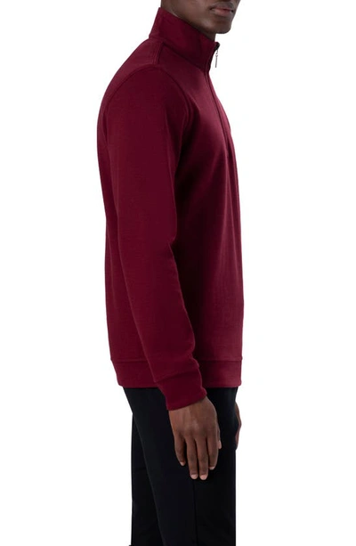 BUGATCHI BUGATCHI REVERSIBLE KNIT QUARTER ZIP PULLOVER 