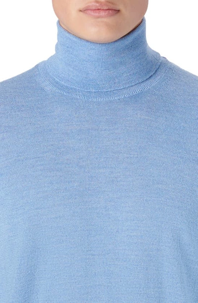 Shop Bugatchi Turtleneck Wool Sweater In Air Blue